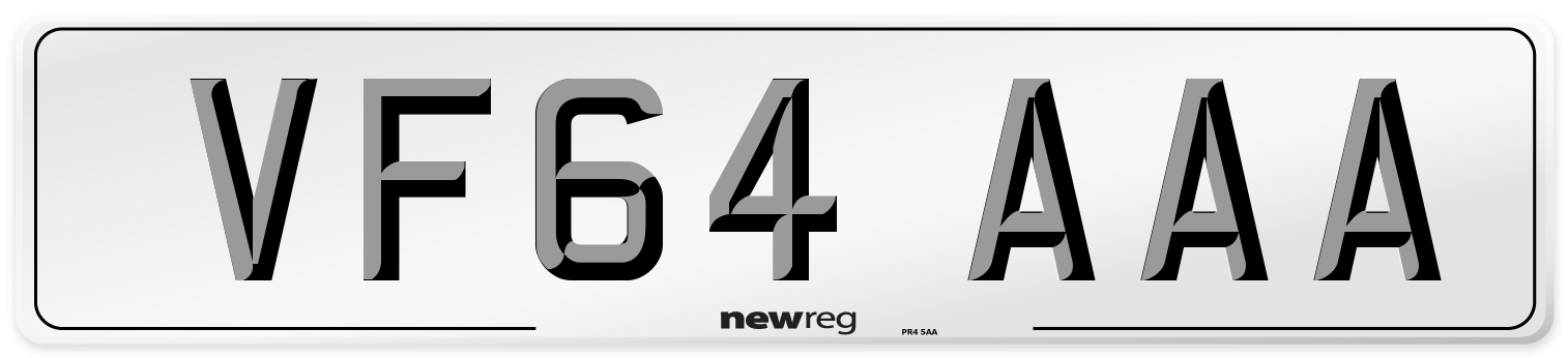 VF64 AAA Number Plate from New Reg